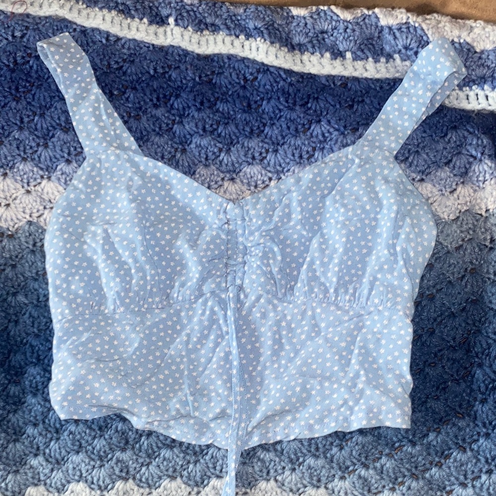 Kendall & Kylie Sky Blue Textured Top